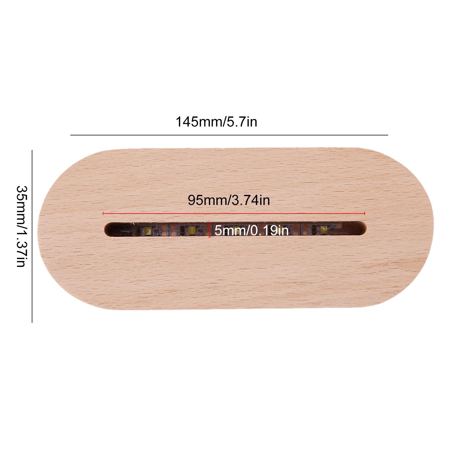 

1-8 шт. Овальная деревянная светодиодная подставка с подсветкой для смоляной буквы-лампы, стеклянного смоляного искусства, деревянная подставка с подсветкой, украшение для дома