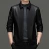Spring and Autumn New Genuine Leather Jacket Men's Slim Short Lapel Leather Jacket for Middle-aged and Elderly Men