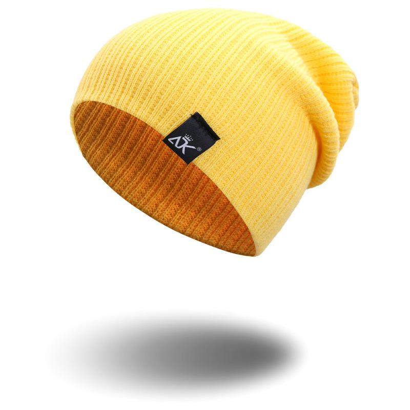 Highly Stretchable Outdoor Pullover  Hat Solid Color Fashion Adk Autumn Winter Head Warm Knitted Hat
