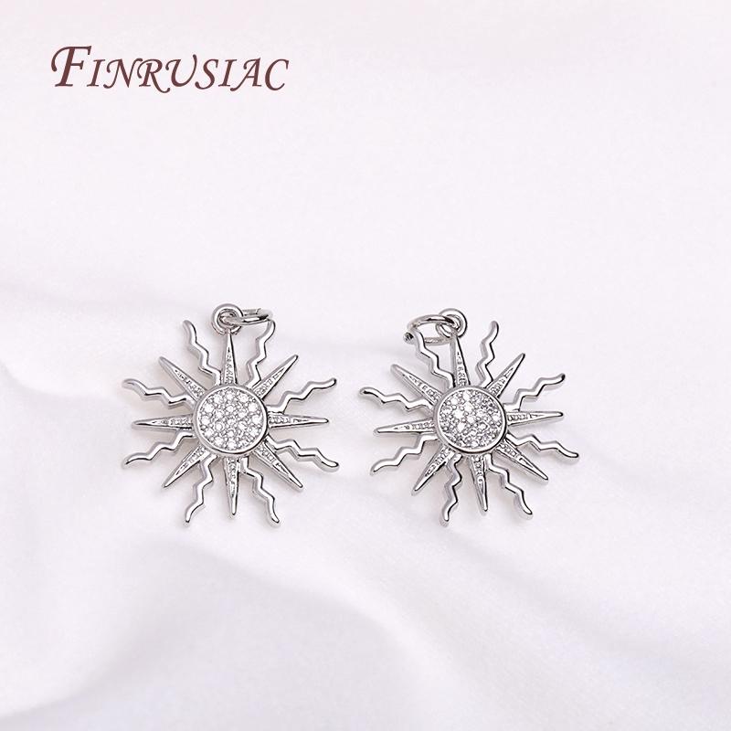 18K Gold Plated Sun Charm Pendant For Jewelry Making DIY Accessories, Handmade Jewellery Material