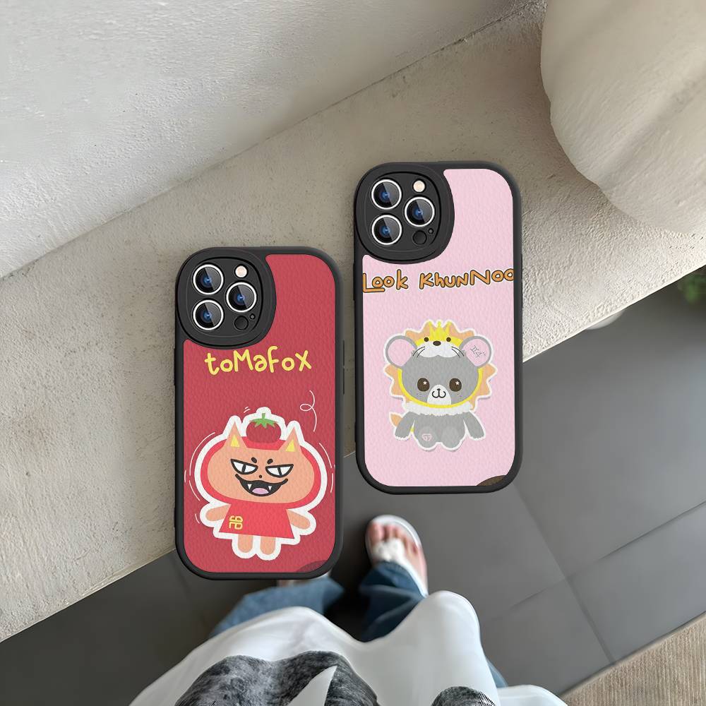 Anime Maskot GMMTV Pouzdro na telefon Pro IPhone 16 15 14 13 12 11 Pro Max Plus Kožený kryt