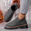 Size 36-43 Women's Suede Short Boots Side Zipper Anti-slip Booties Autumn Winter Fashion Casual Shoes for Women Bottes Femmes