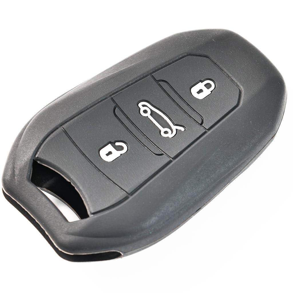 Für Peugeot Citroen Opel Grandland X Corsa Zafira Fernbedienung Silikon 3 Taste Schlüsselanhänger Kette Ring Abdeckung Fall Halter Schutz