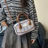 Koreanische Version Mode Handtasche kleine Tasche Damen 2025 neue Leinwand kariert kleine quadratische Tasche Schulter Umhängetasche