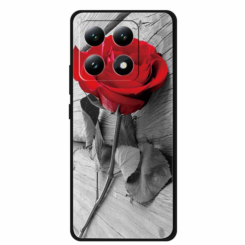 For Xiaomi 15T 5G Case Soft Silicone Black Phone Cover for Xiaomi 15T Pro 5G Cartoon Wolf Lion Bumper Dustproof Coque for Mi 15T