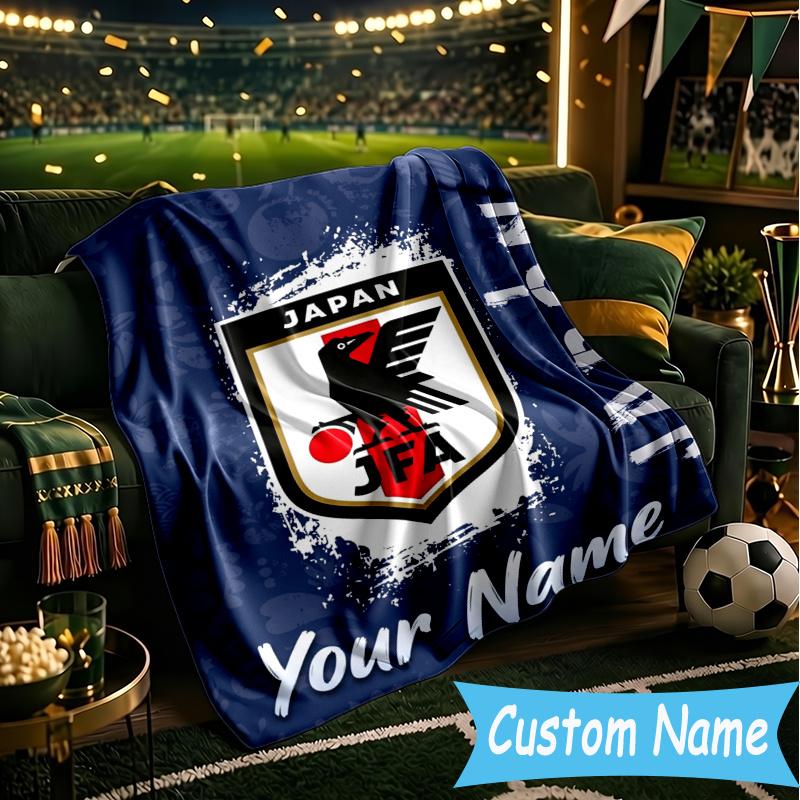 Custom Personalized Blanket Japan Football Association Soft Throw Blanket, Suitable for Family and Friends, Sofa Blanket,Home Decor Christmas gift