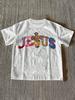 Women's Short Sleeved T-shirt Multi-Color Gemstone Cross & Jesus Graphic Print Women Crew Neck T-Shirt Unisex Casual Tops