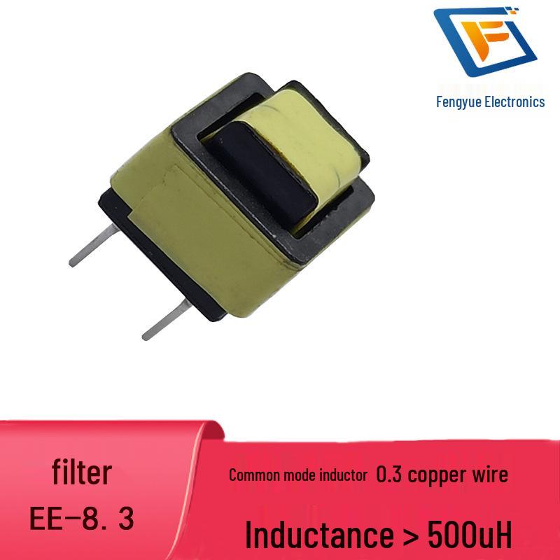 EE8.3 Common Mode Inductor, 0.3mm Wire, 15 Turns, 500uH Choke Coil with Tape Wrap