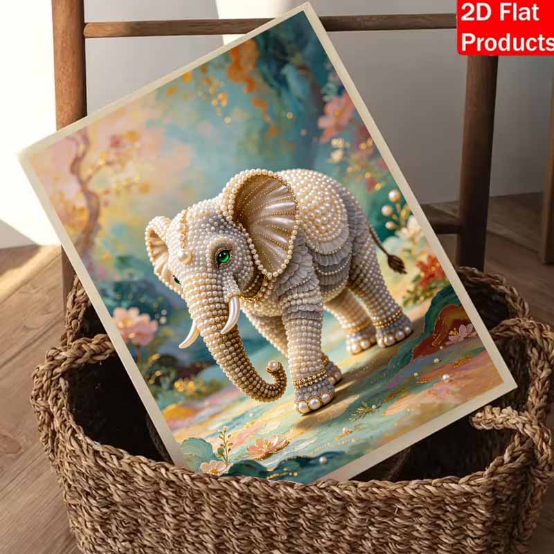 Animal series elephant pearl painting diy handmade 5D highvalue hanging living room decoration painting