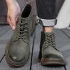 Fashion Genuine Leather Men's Boots British Retro Style Fashion Party Leisure Business Hot Selling Quality Shoes Luxury Youth Lace Up