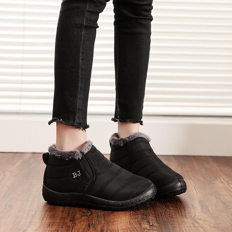 Large Size Cotton Shoes for Women In Winter Plus Velvet Thickened Women's Snow Boots for Men and Women Same Low-top Warm Cotton Boots