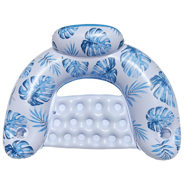 Inflatable Pool Float Seat Outdoor Pool Float Lounger Chair with Cup Holders
