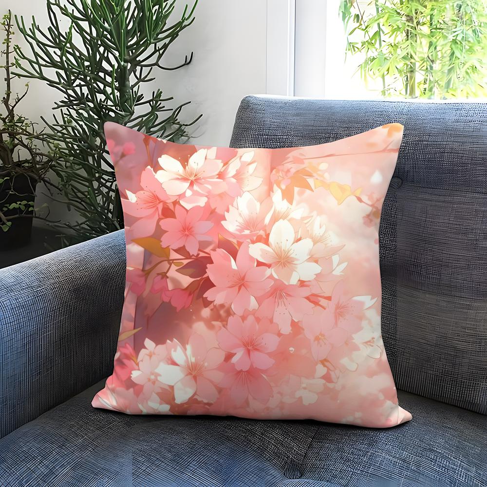 Light Pink Gentle Petals Cushion Cover Comfortable Reversible Pillow Cover Ideal for Car Sofa Bedroom Beyond
