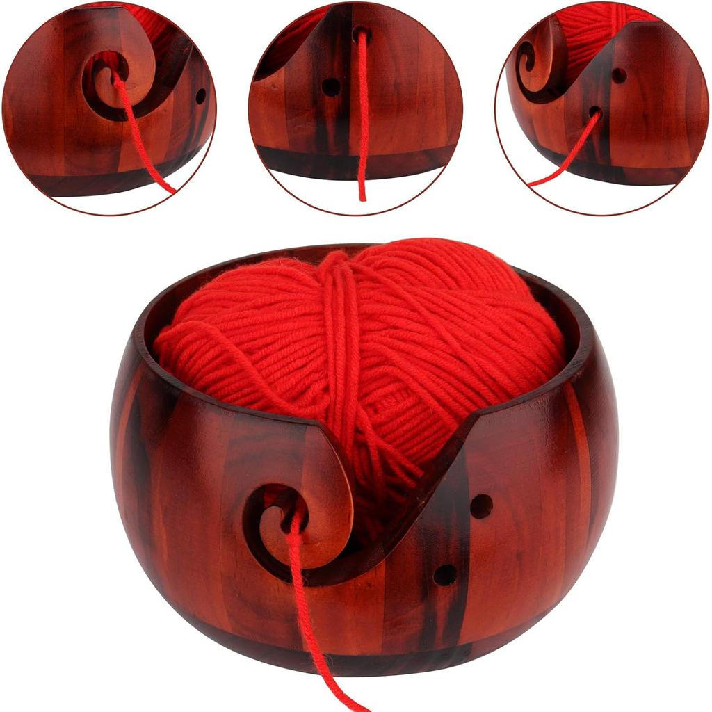 Wooden Yarn Bowl –Knitting & Crochet Organizer, Handmade Yarn Holder, Ideal Gift