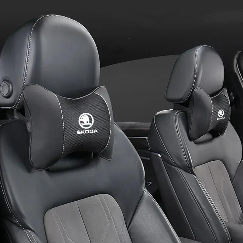 1 Stück Autositz Kopfstütze Auto Nackenkissen für Skoda Octavia Fabia Rapid Kamiq Scala Kodiaq Superb VisionS Yeti Karoq Enyaq-iV