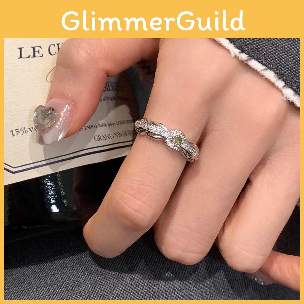 Hochwertiger koreanischer Ring mit grünem Zirkonia für Damen Perfekt für stilvolle Fingermode