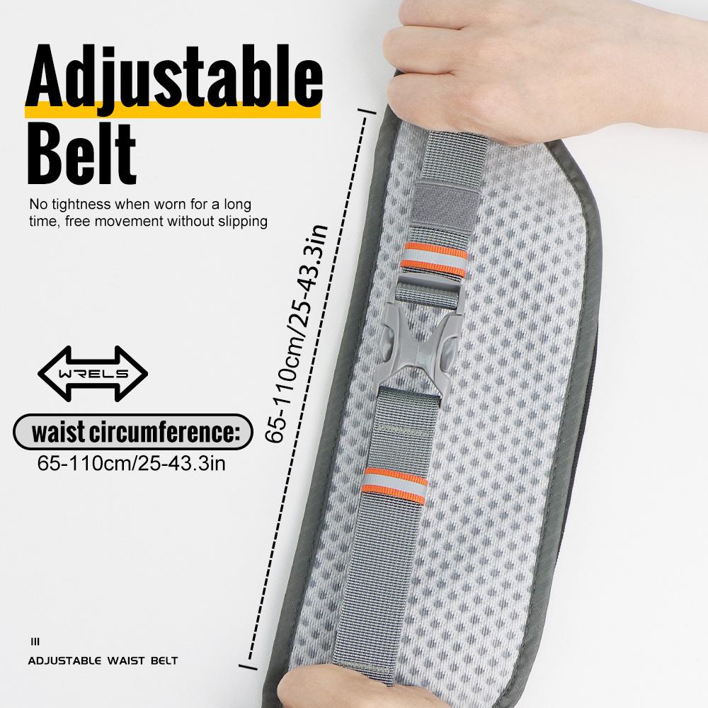 WRELS Lightweight Adjustable Large-capacity Invisible Running Waist Bag,Breathable Mesh Design, Zipper Closure,Ideal for Outdoor Hiking