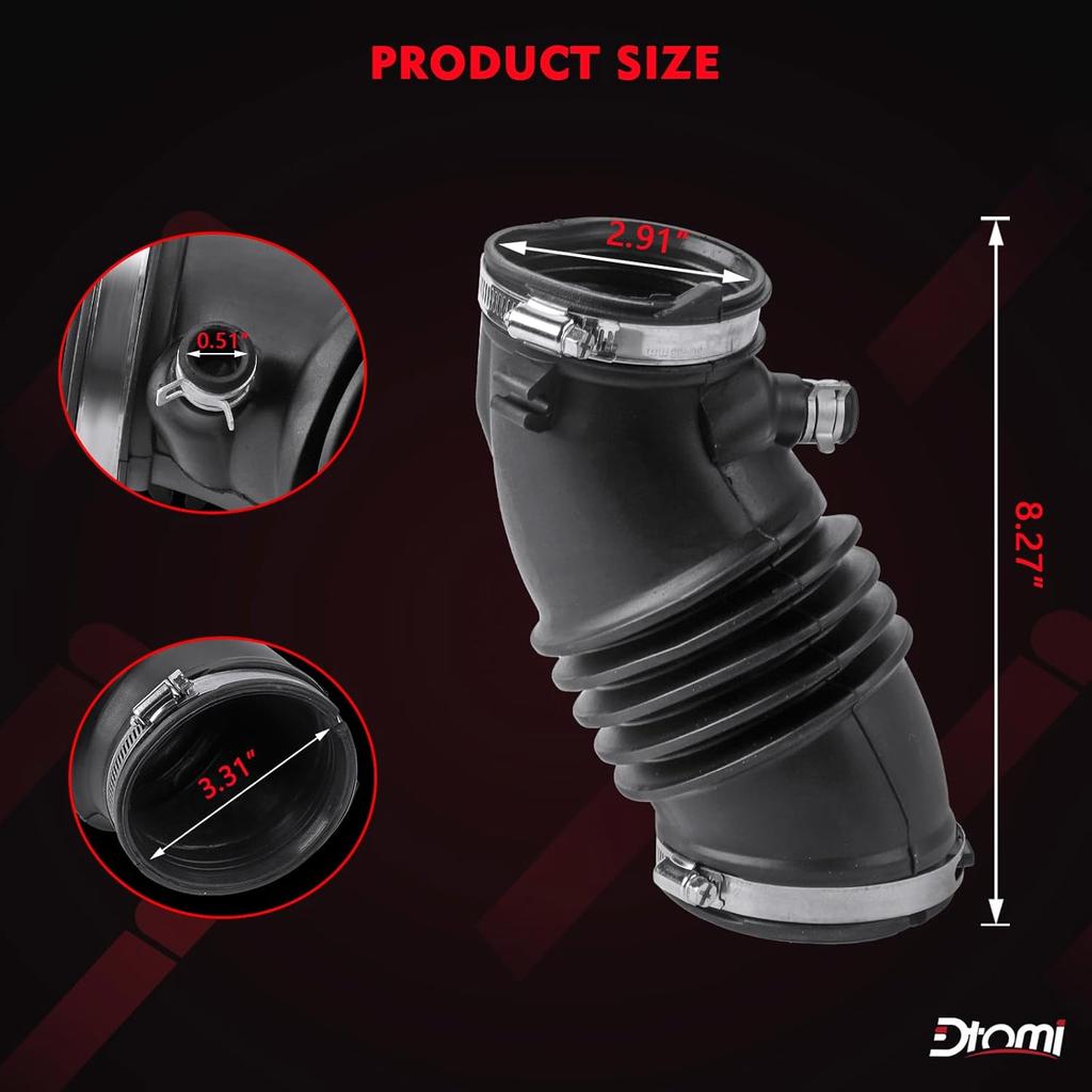 Engine Air Intake Hose Tube With Clamps, Air Intake Duct Tube Boot Compatible With Honda Vehicles Pilot V6 3.5L 2009 2010 2011 2012 2013 2014 2015