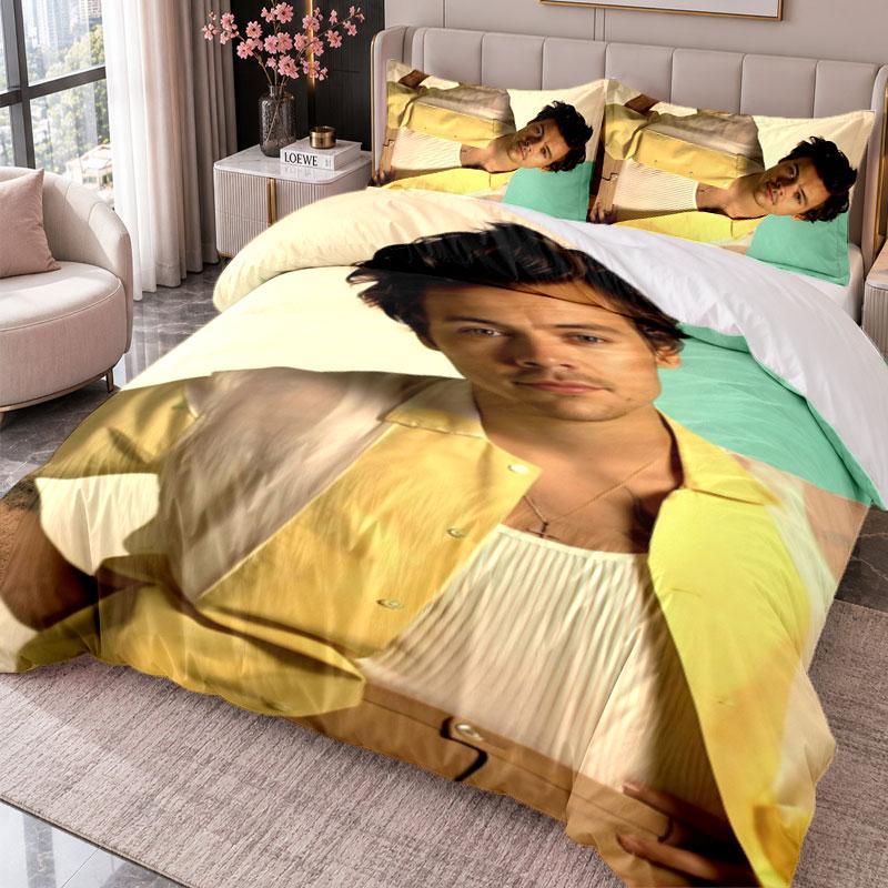 Harry Styles 3Pcs Bedding Set Duvet Cover With Two Pillowcases For Bedroom Home Decoration