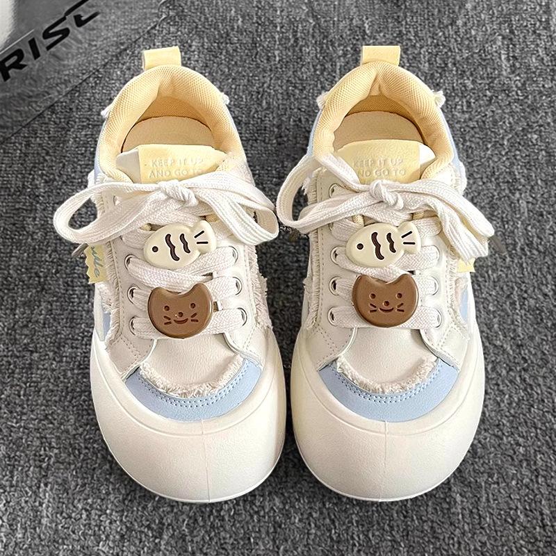 Spring Autumn Kids Board Shoes Breathable Casual Girls Fashion Sneakers Cartoon White Shoes