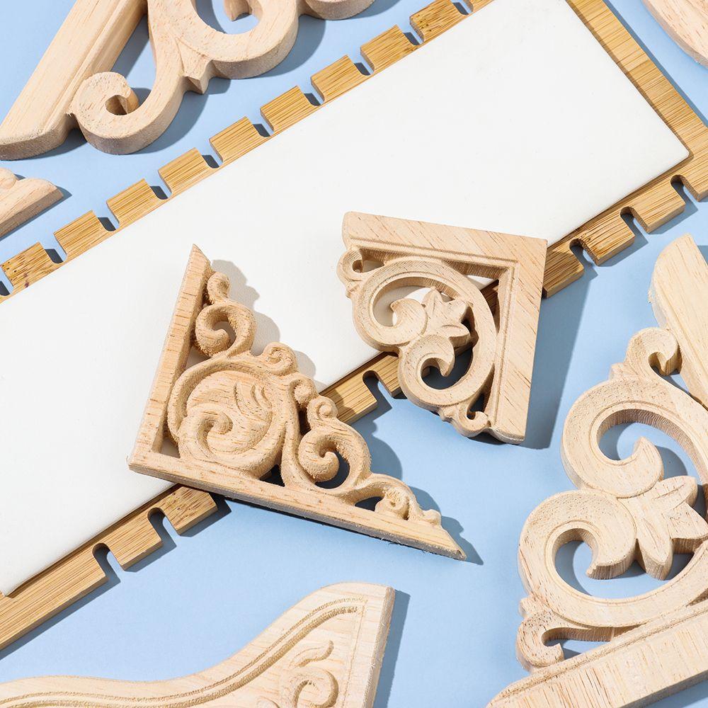 Möbelteile Holzfiguren Handwerk Holzschnitzerei Dekorative Eckapplikationen Rahmen Holzschnitzerei