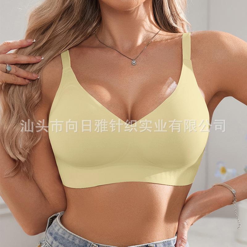 Damen Jelly-Streifen kabelloser BH, Komfort nahtlos Nacktes Gefühl Unsichtbare Dessous