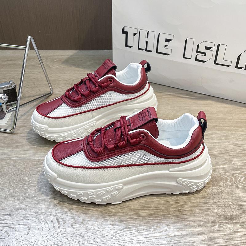 

Увеличивающие рост женские туфли летние туфли на платформе с каблуком-маффином сетчатые туфли дышащая сетка повседневные спортивные маленькие белые туфли папины туфли 35