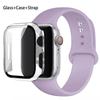 Glas + Gehäuse + Armband für Apple Watch Band 44/40/45/41/38/42/44 mm. Silikonarmband für iWatch Serie 3, 4, 5, 6, SE 78