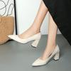 New Fashion Women Pumps Sweet Thick High Heels Female Sexy Office Pointed Toe Dress Work Pump Cute Footwear Zapatos Mujer