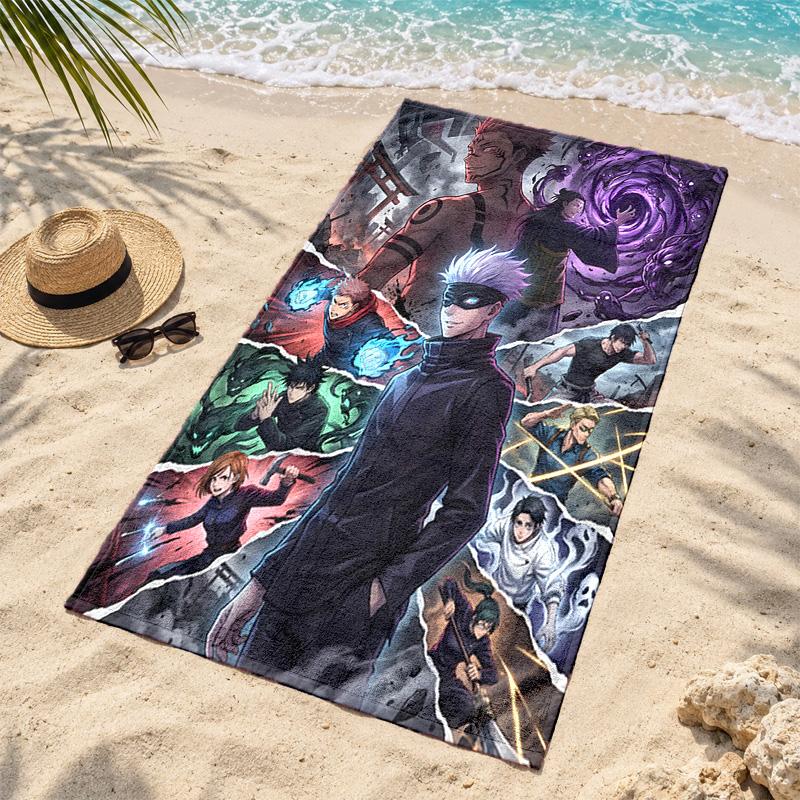 Jujutsu Kaisen Microfiber Beach Towel Quick Dry Sand Free Lightweight Beach Towels for Travel Swimming Camping