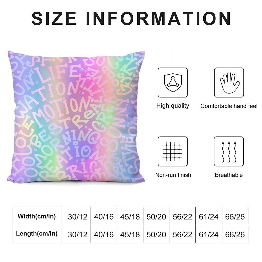 English Letters Fashion Cushion Cover Pillowcase Ultra Soft Skin Friendly Fabric Cloud Like Comfort & Concealed Zipper