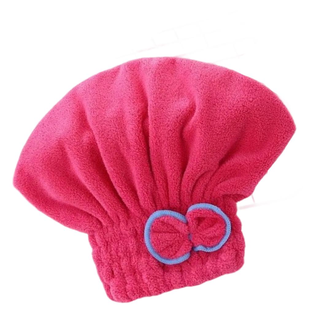Bath Accessories High Absorbency Hair Towel Wrap Fast Drying Coral Velvet Towel with Bow Knot for Wet Hair