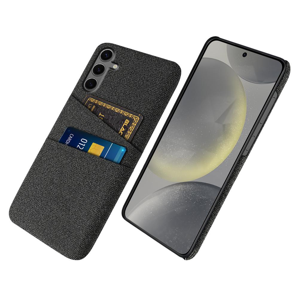 

Чехол для Samsung Galaxy S24 FE из ткани + жесткий ПК, с двумя слотами для карт Black
