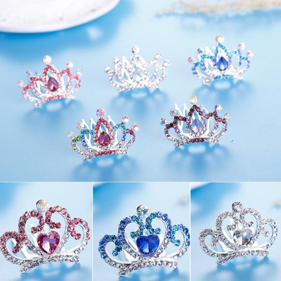 Süße Kinder Mädchen Strass Prinzessinnenkrone Haarkamm Haarspange Geburtstagsparty Diadem