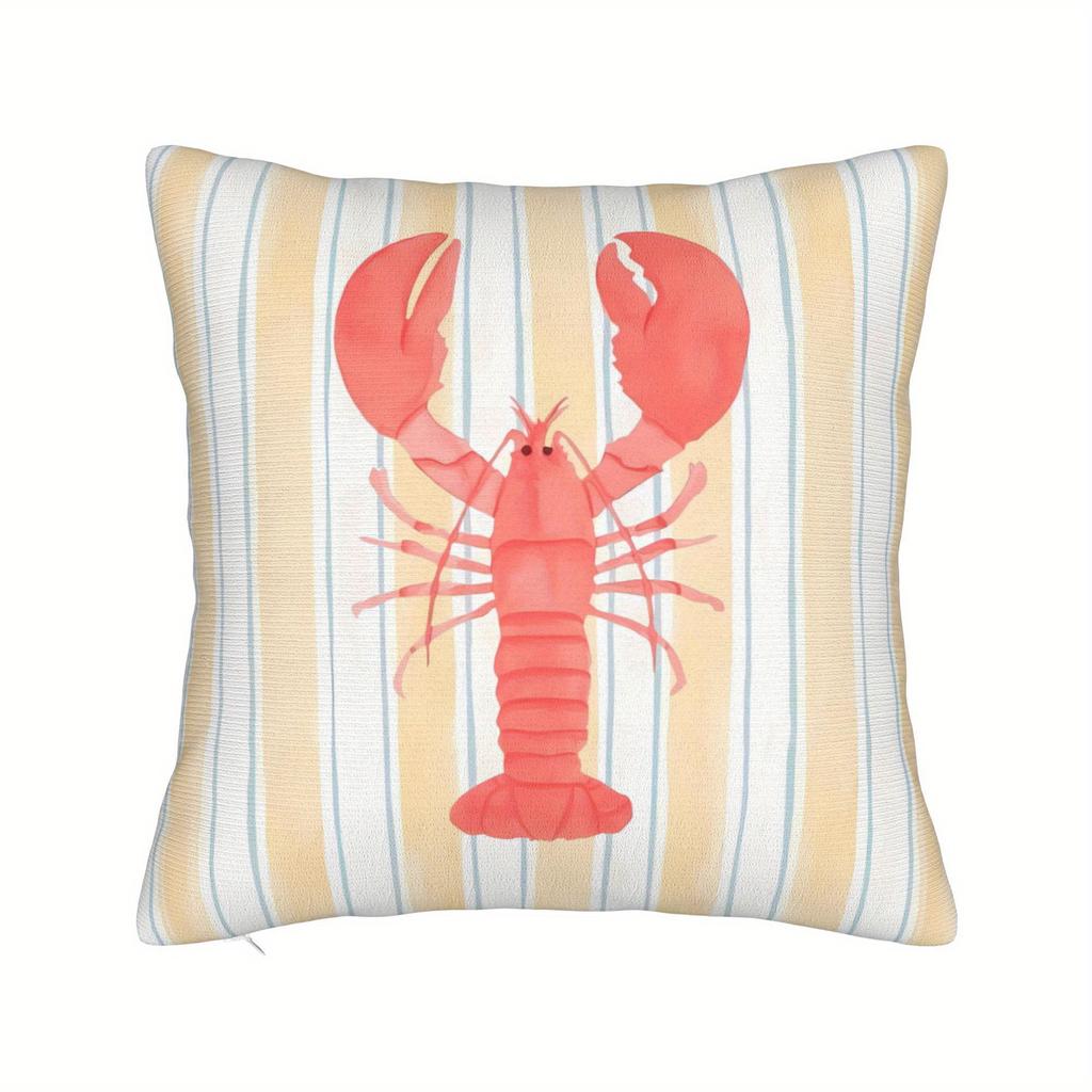 Federa Decorativa per Cuscino con Motivo di Aragoste Federa Divertente per Cuscino da Divano in Stile Costiero