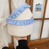 Cotton Rope Sundries Storage Baskets Blue Desktop Organizer Box Cosmetics Storage Bins Living Room
