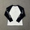 Skull Island Unisex Color Block Letter Print Raglan Long Sleeve T-shirt