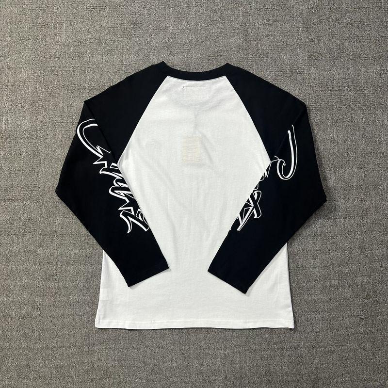 Skull Island Unisex Color Block Letter Print Raglan Long Sleeve T-shirt