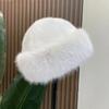 Berretto invernale da donna, versione coreana, caldo cappello di lana lavorato a maglia, cappello da pittore britannico, cappello mongolo, cappello di peluche, spesso, caldo e alla moda, da pescatore