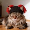 Fun Rock Pet Hat Adjustable Cat Hat with Ear Holes Cute Pet Hat with Yarn Hairs for Small Dogs Cats Party Costume Photo Prop