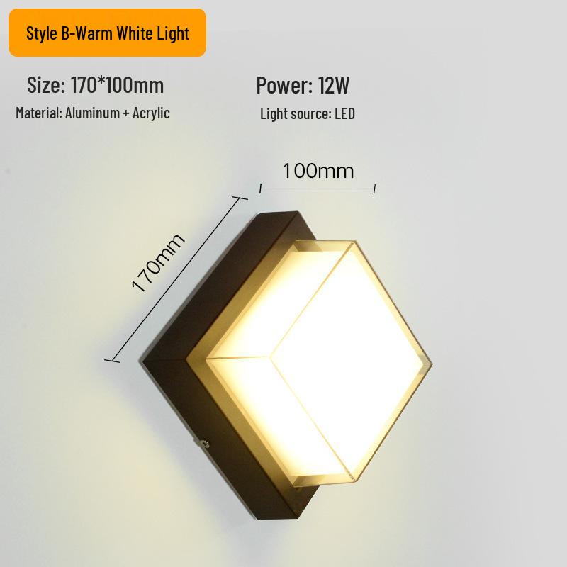 Waterproof Modern Minimalist Wall Light with Motion Sensor for Outdoor Stair and Villa Entrances