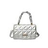 New Luxury Textured Quilted Grid Small Square Bag Women 3-Way Handheld Shoulder Crossbody Fashion Essential