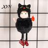 Soft Plush Halloween Doll Hanging Witch with Lanyard, Cute Furry Pom Lanyard Ball Ornament for Doors Windows Trees Party Decor Figure