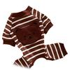 Hunde Pyjama Gestreift Weich Warm Bequem Modisch 4 Beine Haustierkleidung für Teddy Bichon