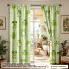 2-piece set of cute frog printed curtains, bedroom insulation semi blackout window screen fabric, machine washable polyester fib