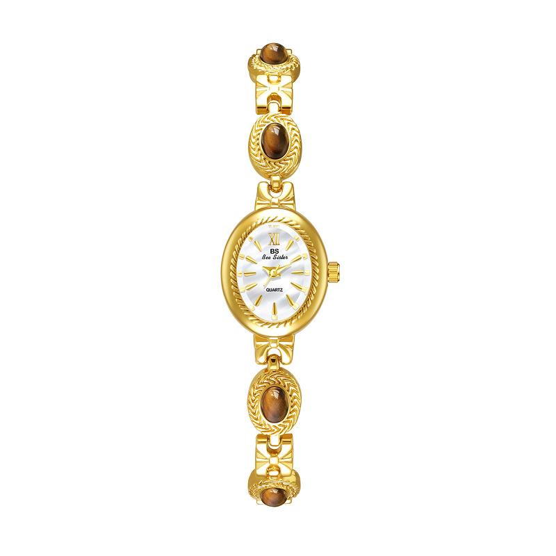 Women Watch Light Luxury Brand Natural Tiger Eye Stone Jade Bracelet Waterproof Premium Chain Female  Fashion Quartz Watches