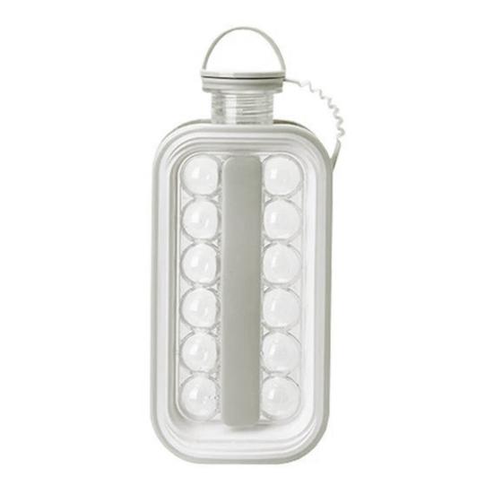 Ice Cube Mold with Lid 1.2L High Capacity 2 In 1 Ice Bottle Ice Cube Tray Foldable Odor-Free Ice Hockey Maker