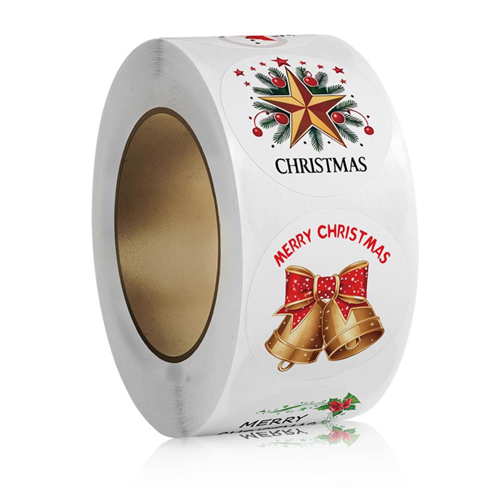 100-500pcs Merry Christmas Stickers 1Inch Round Christmas Seal Labels Stickers For Handmade Sticker Card Box Package Labels