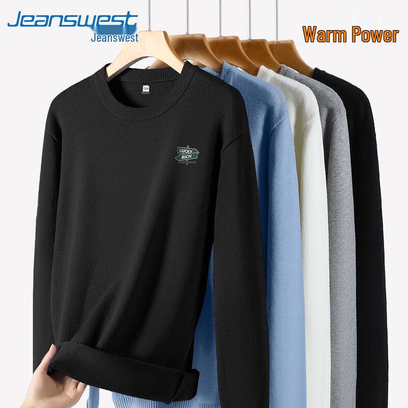 Jeanswest Men s Loose Fit Heavyweight Printed Crew Neck Sweater 3XL