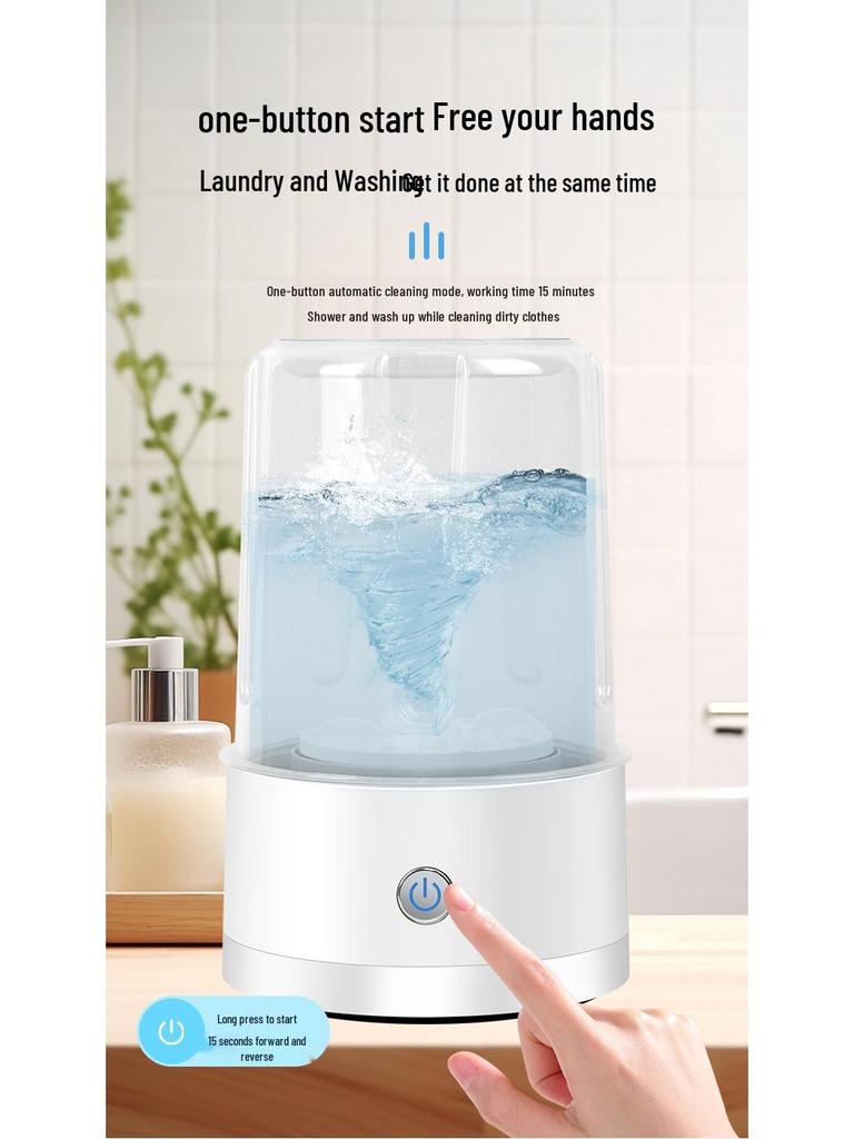 Portable Mini Automatic Washing Machine for Underwear and Socks with Wireless Charging